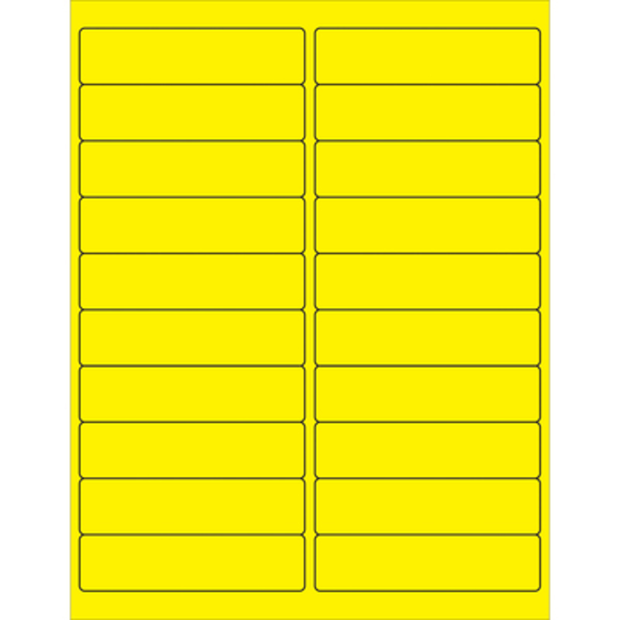 4 x 1in. Fluor Yello Recta Laser Label 2000/CS, Model# LL177YE